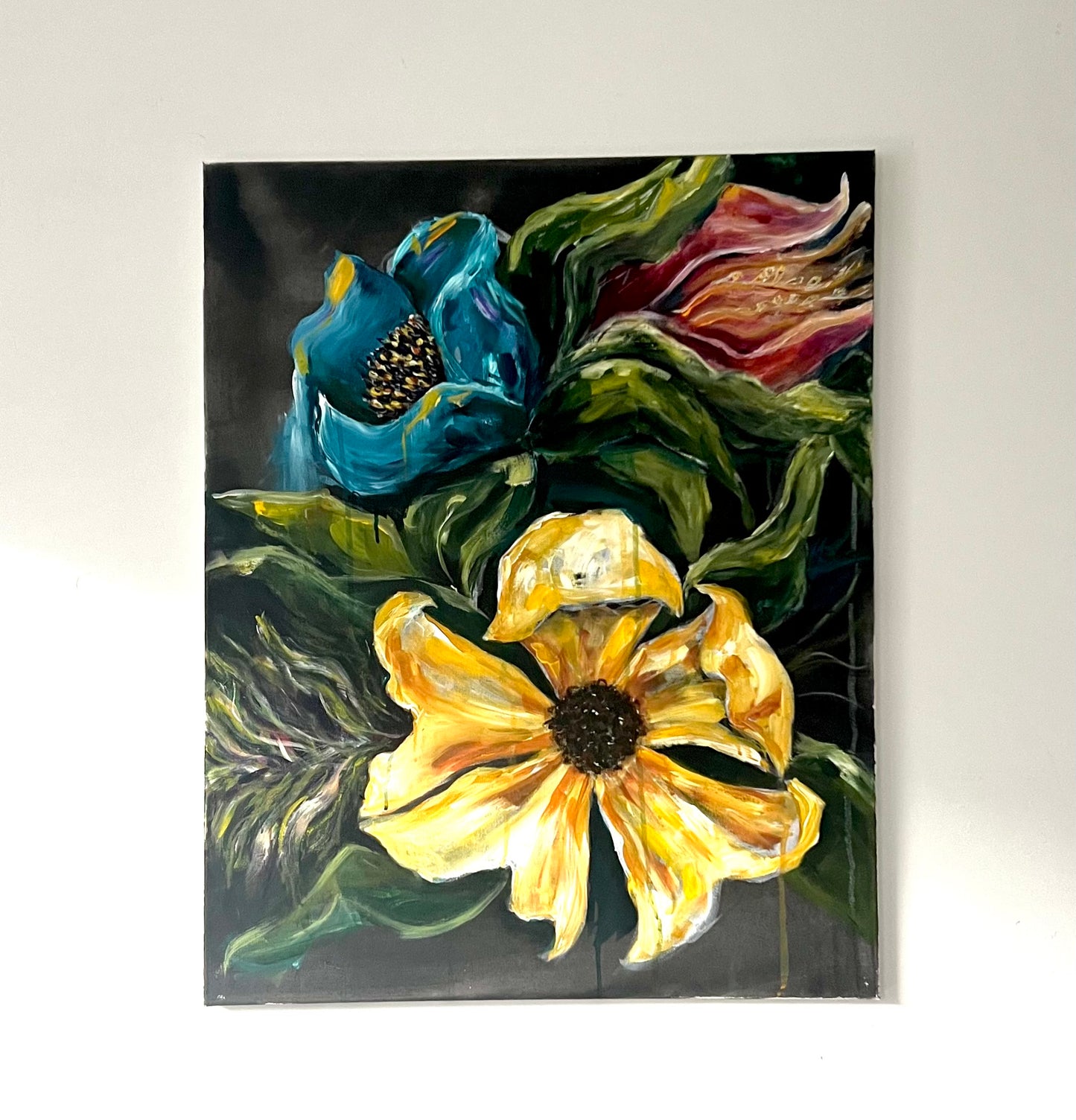 Macro flowers - Original acrylic on canvas