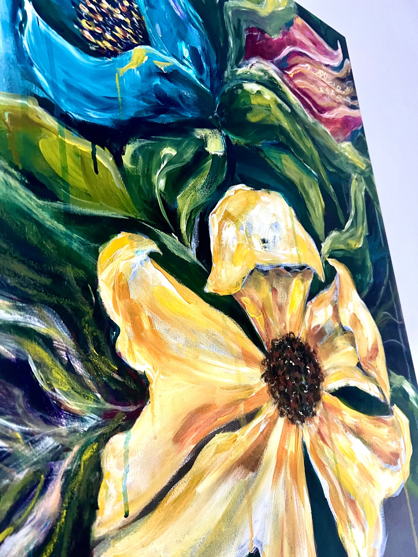 Macro flowers - Original acrylic on canvas