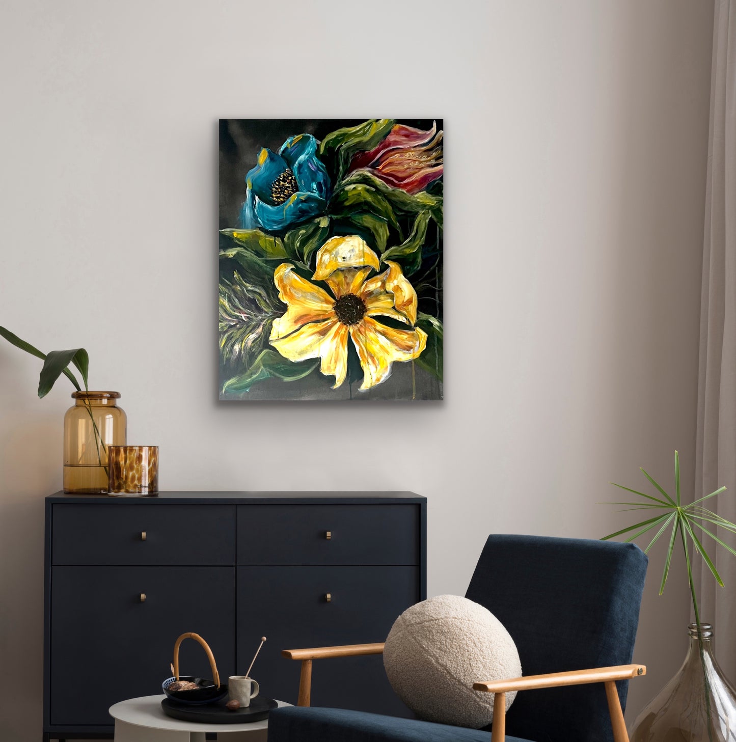 Macro flowers - Original acrylic on canvas