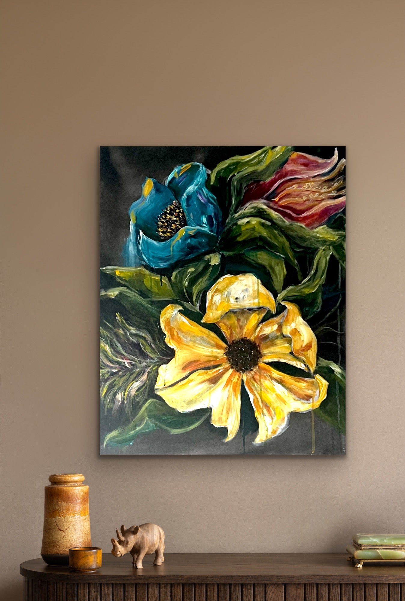 Macro flowers - Original acrylic on canvas